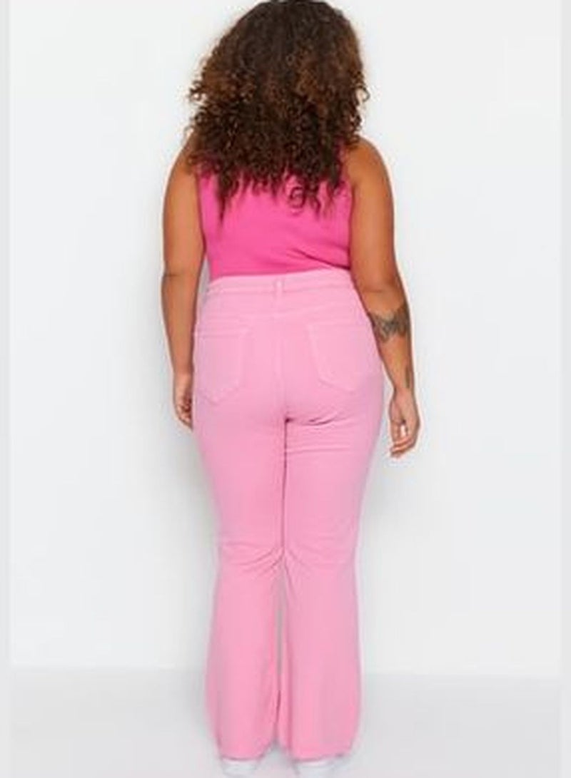 Pink Cutaway Spanish Fit Denim Jeans