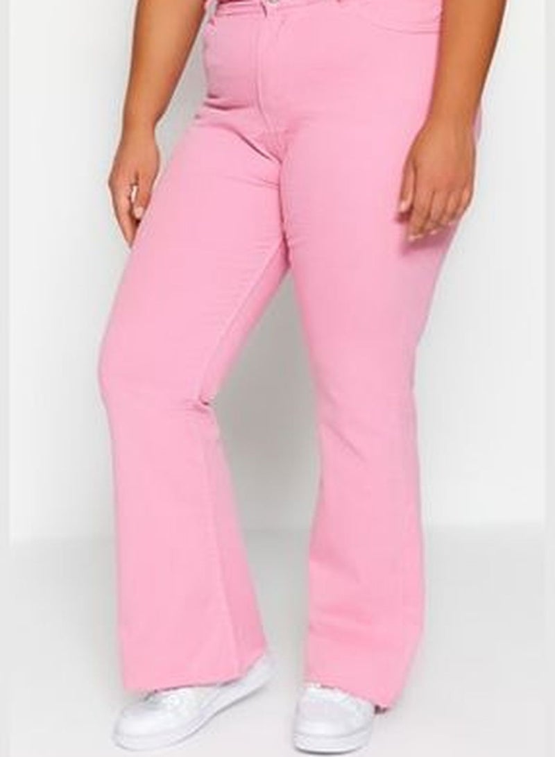 Pink Cutaway Spanish Fit Denim Jeans