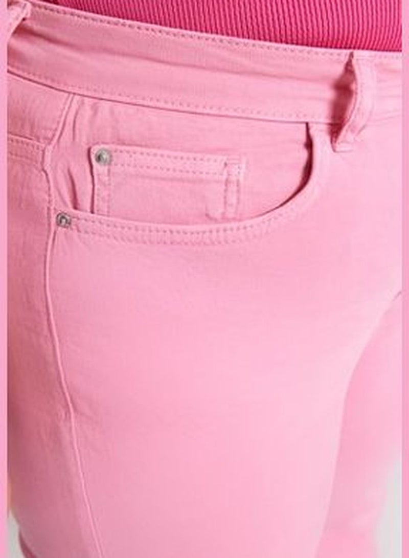 Pink Cutaway Spanish Fit Denim Jeans
