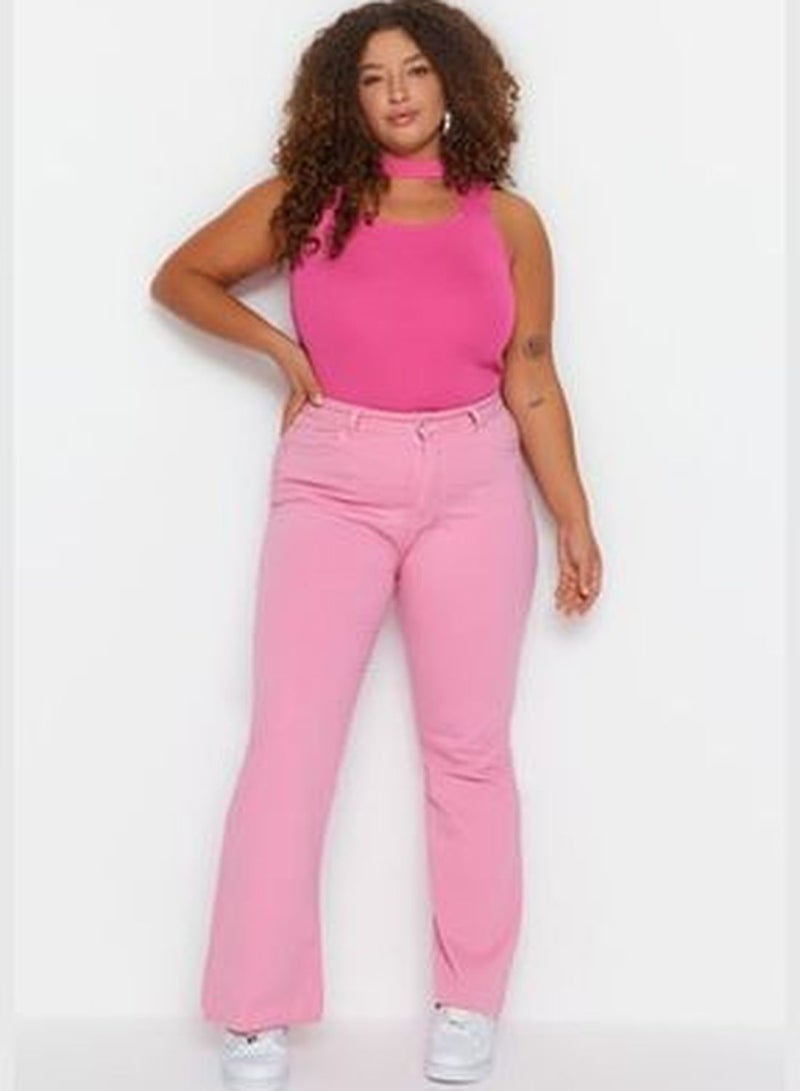 Pink Cutaway Spanish Fit Denim Jeans