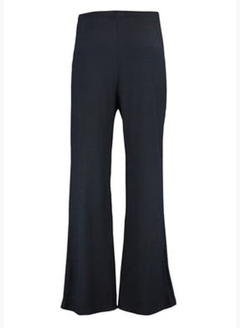 Navy Blue High Waist Spanish Leg Knitted Pants