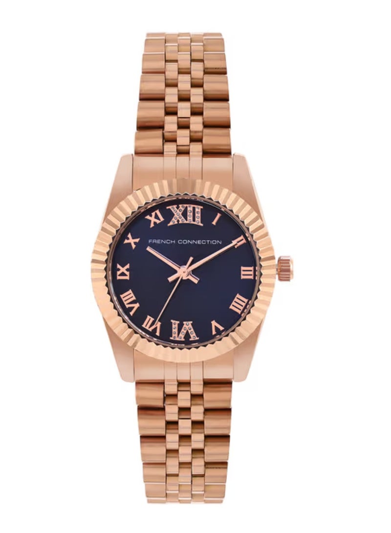 Women Embellished Dial & Stainless Steel Straps Analogue Watch FCN00077D