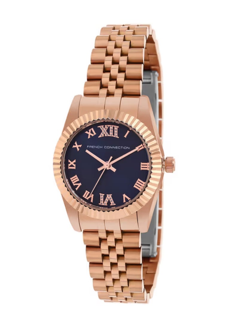 Women Embellished Dial & Stainless Steel Straps Analogue Watch FCN00077D