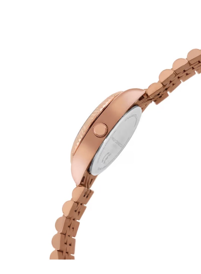 Women Embellished Dial & Stainless Steel Straps Analogue Watch FCN00077D