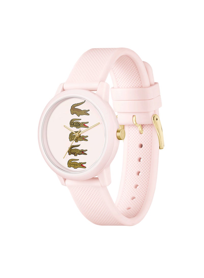 Women's Analog Round Shape Silicone Wrist Watch 2001318 - 36 Mm