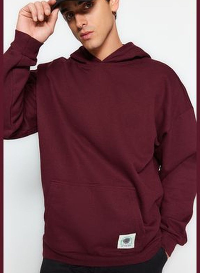 Brown Men's Oversize Mystical Printed Sweatshirt with a Soft Pile inner TMNAW24SW00150.
