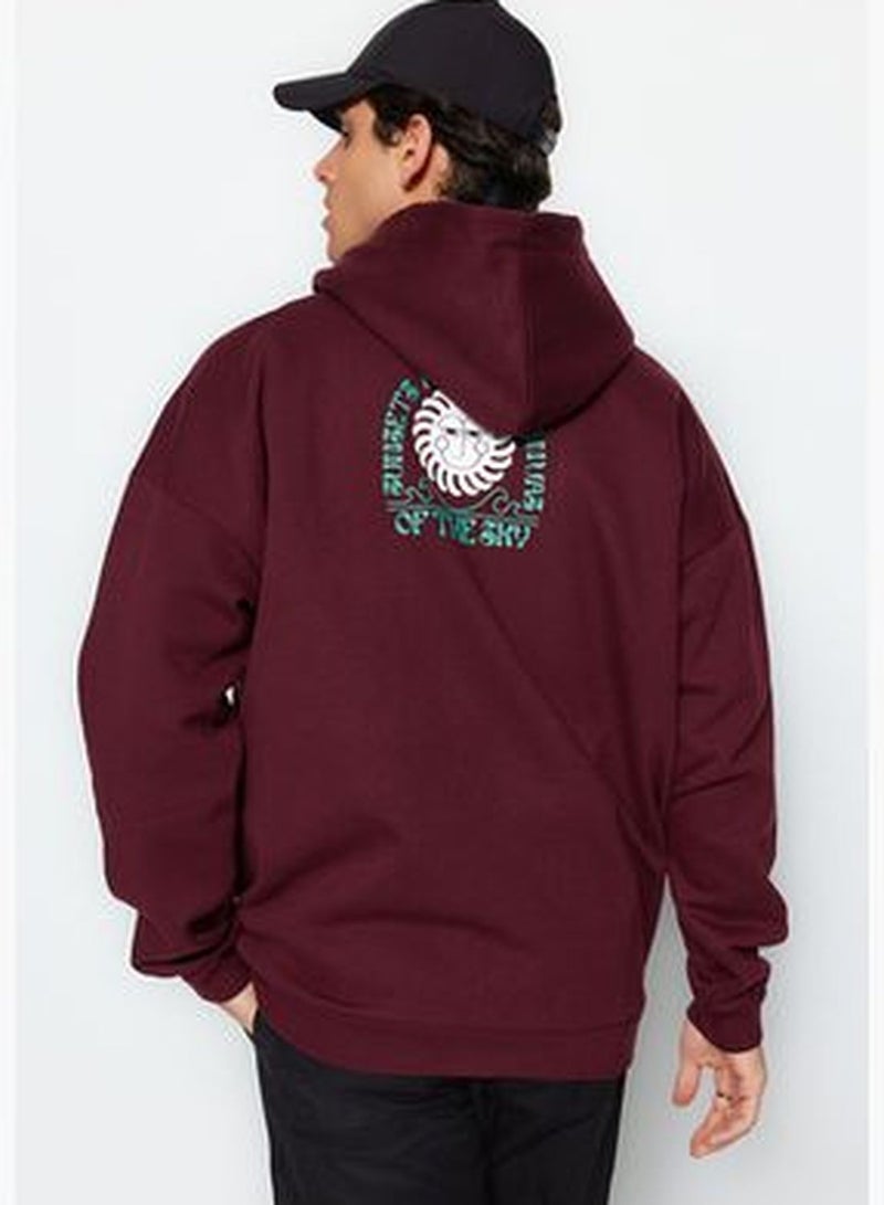 Brown Men's Oversize Mystical Printed Sweatshirt with a Soft Pile inner TMNAW24SW00150.