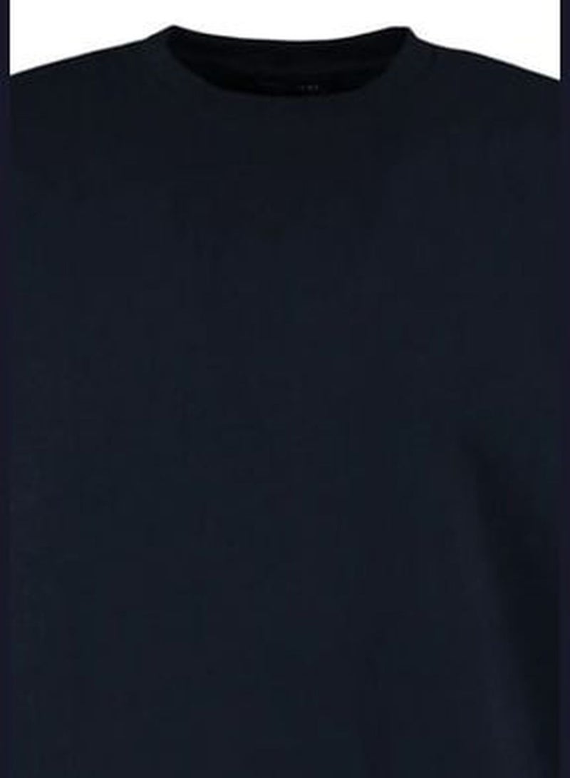 Navy Blue Men's Regular Fit Crewneck Sweatshirt.