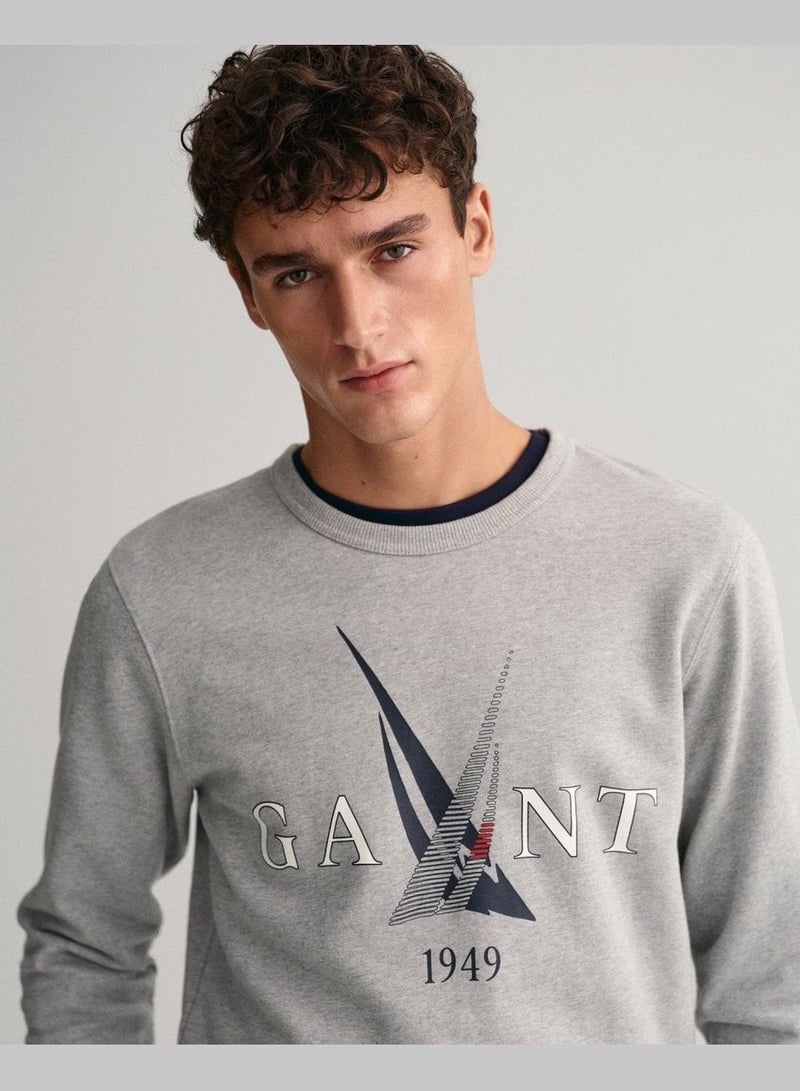 GANT Sail Print Crew Neck Sweatshirt