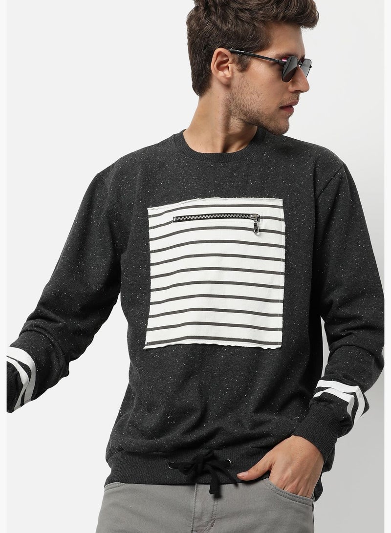 Men's TextuRegular Fit Sweatshirt For Winter Wear
