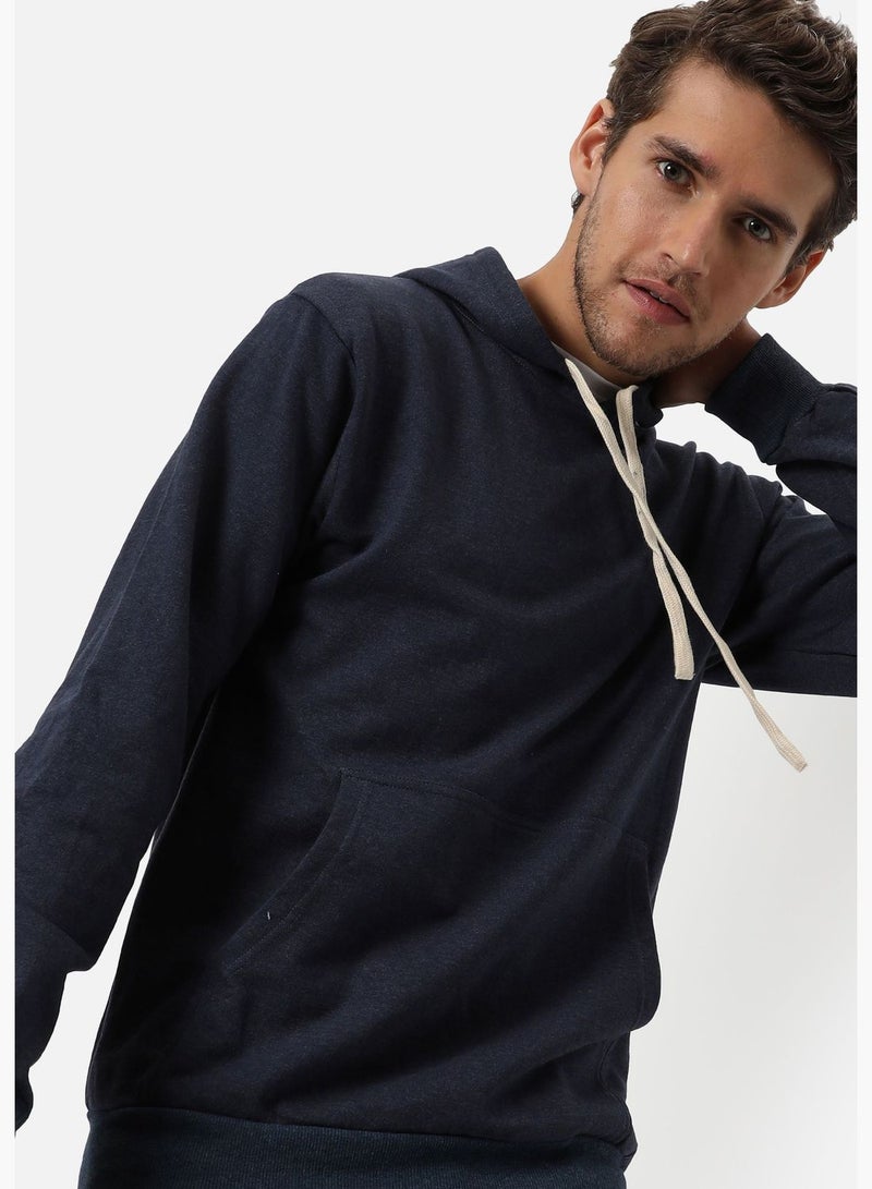 Men's Solid Regular Fit Sweatshirt With Hoodie For Winter Wear