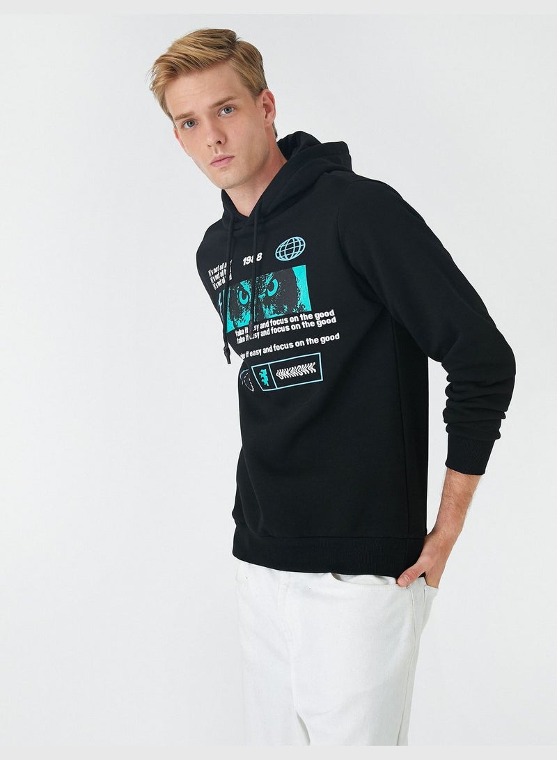 Printed Hoodie Long Sleeve