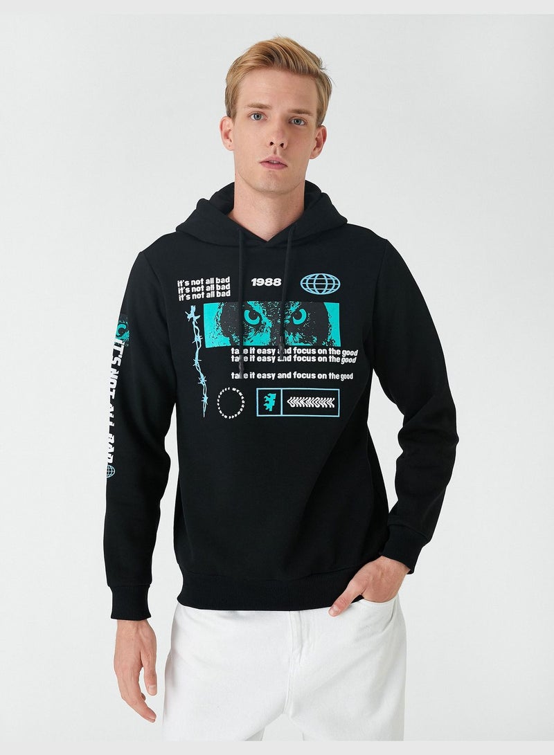 Printed Hoodie Long Sleeve