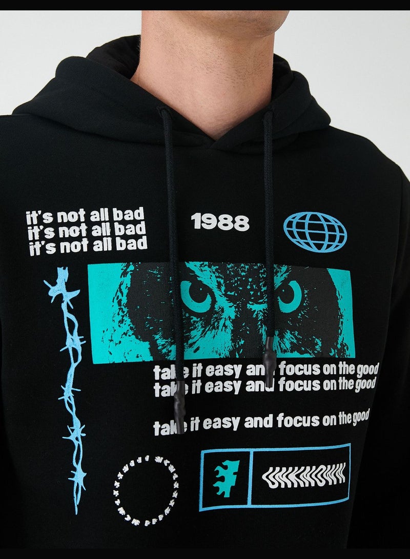 Printed Hoodie Long Sleeve