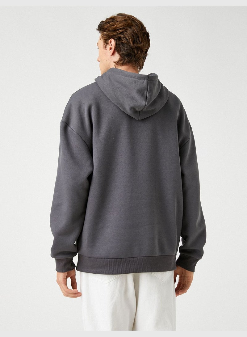 Oversized Sweatshirt Skull Printed