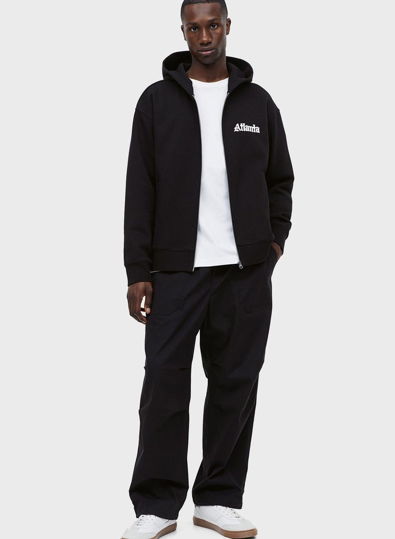 Relaxed Fit Zip-Through Hoodie