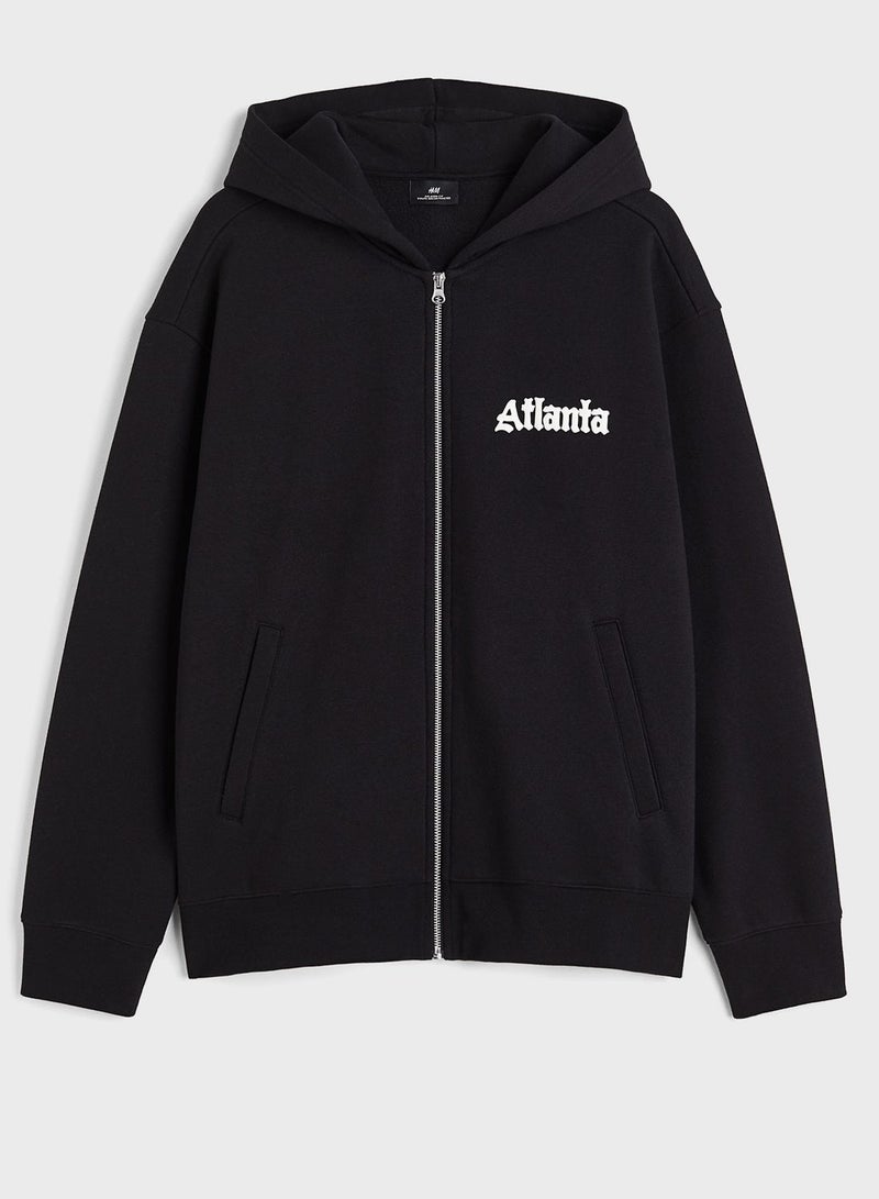 Relaxed Fit Zip-Through Hoodie