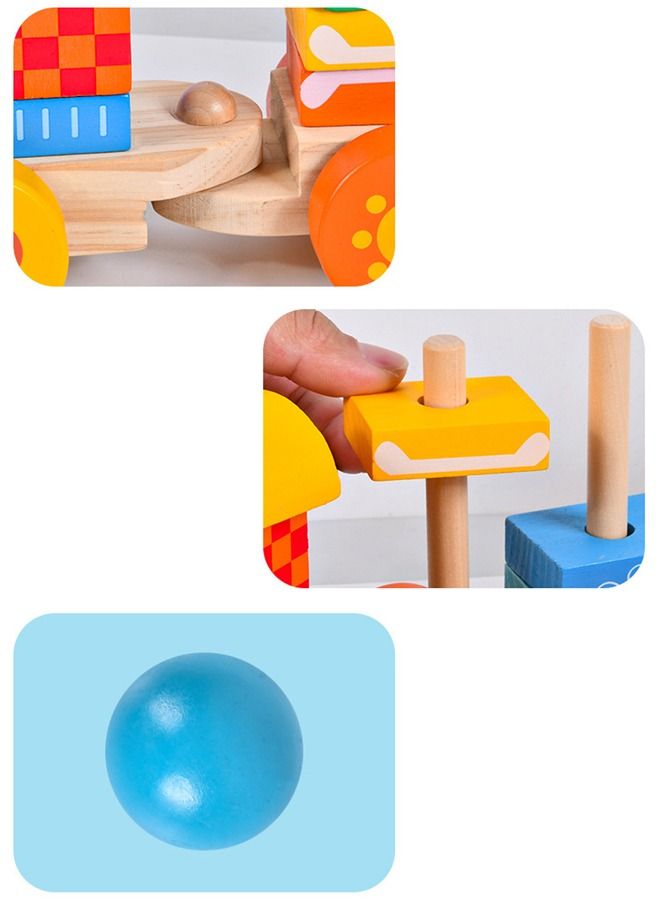 Wooden Child Toys Kids Montessori Learning Walker Pull Train