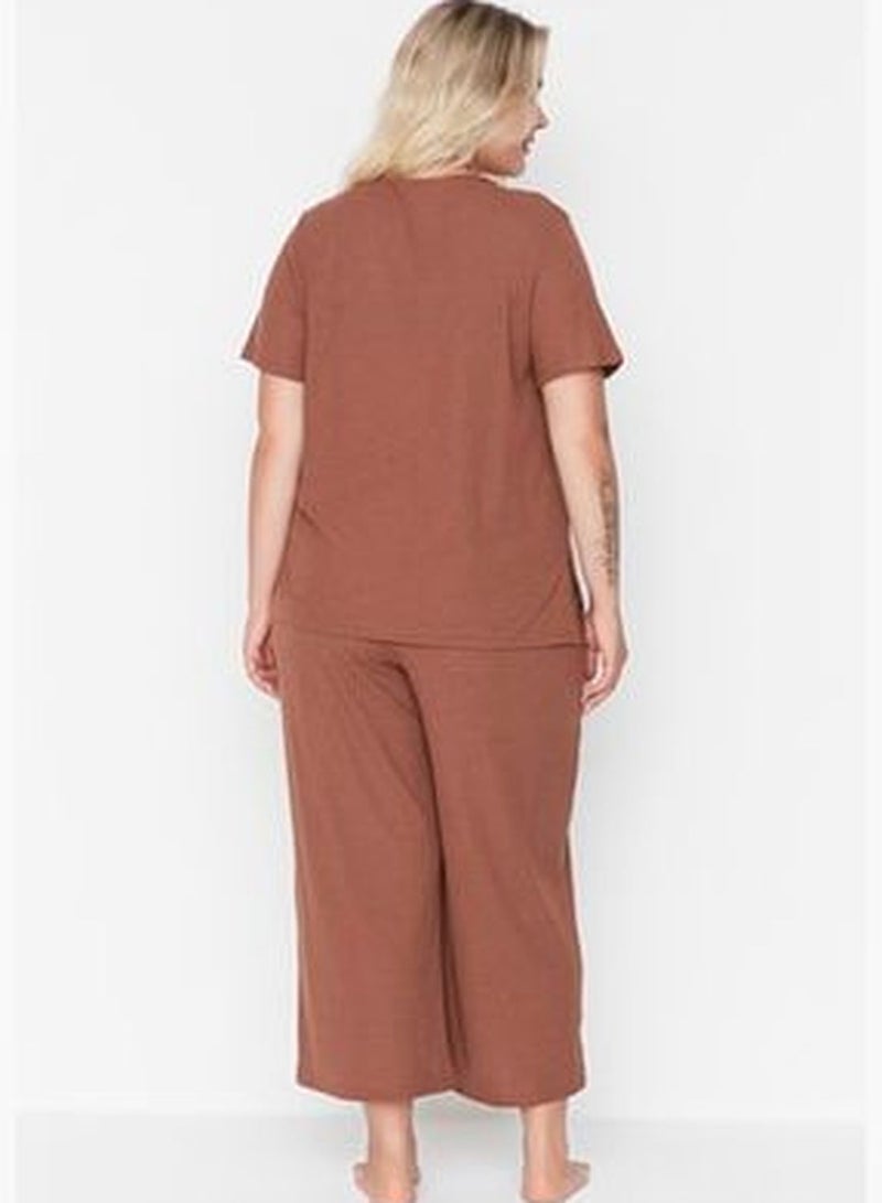 Brown Knitted Pajamas Set