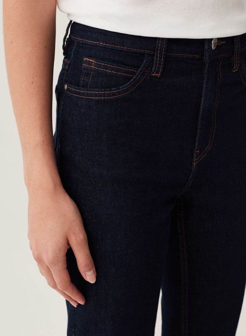 OVS Flare-Fit, High-Rise Jeans With Fading