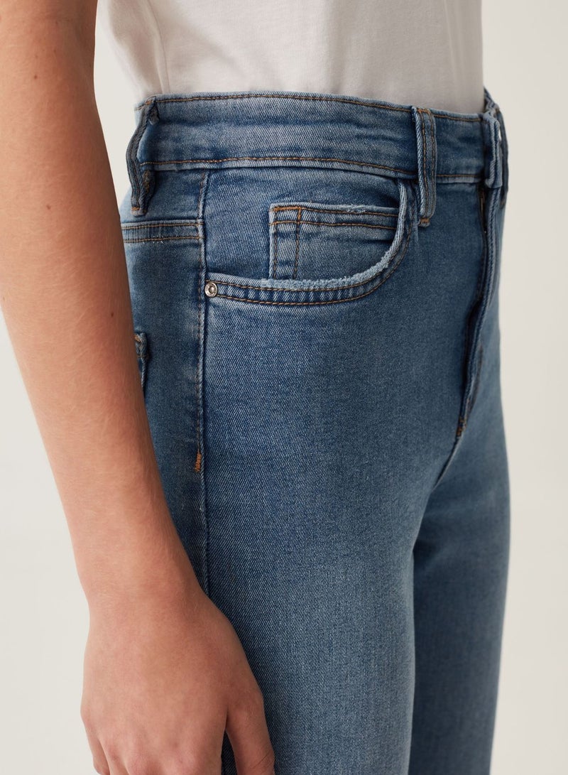 OVS Flare-Fit, High-Rise Jeans With Fading