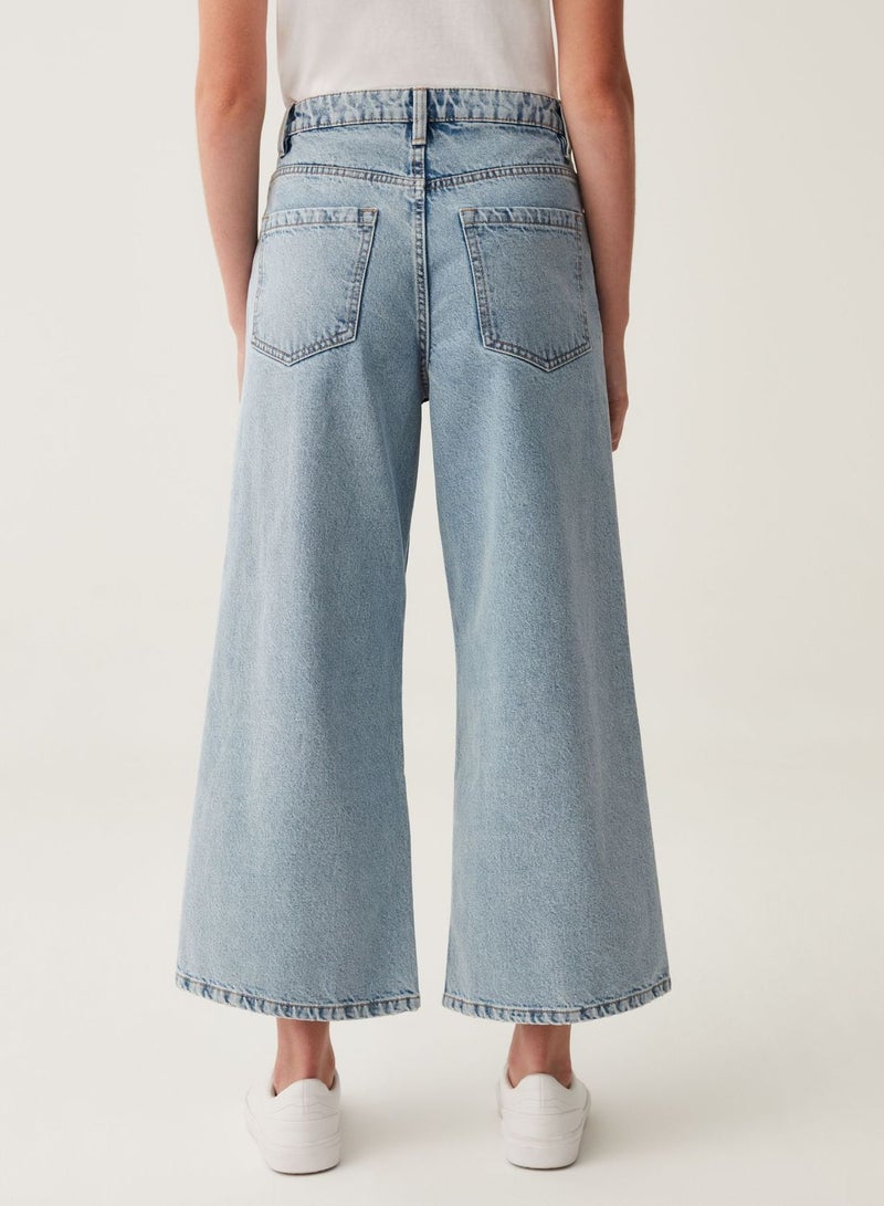 OVS Wide-Leg Acid-Wash Jeans