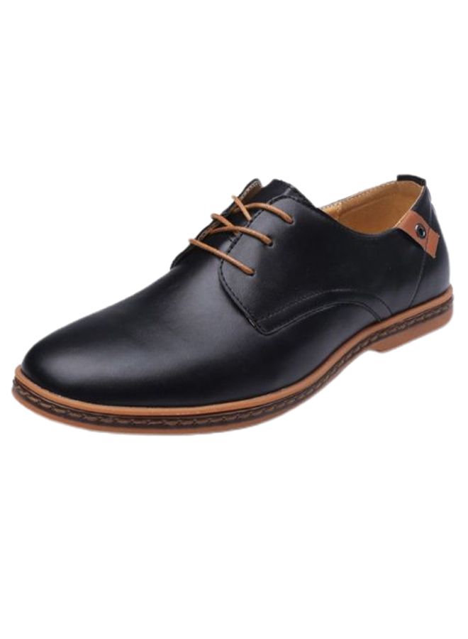 Lace-up Pointed Oxford Casual Shoes Black