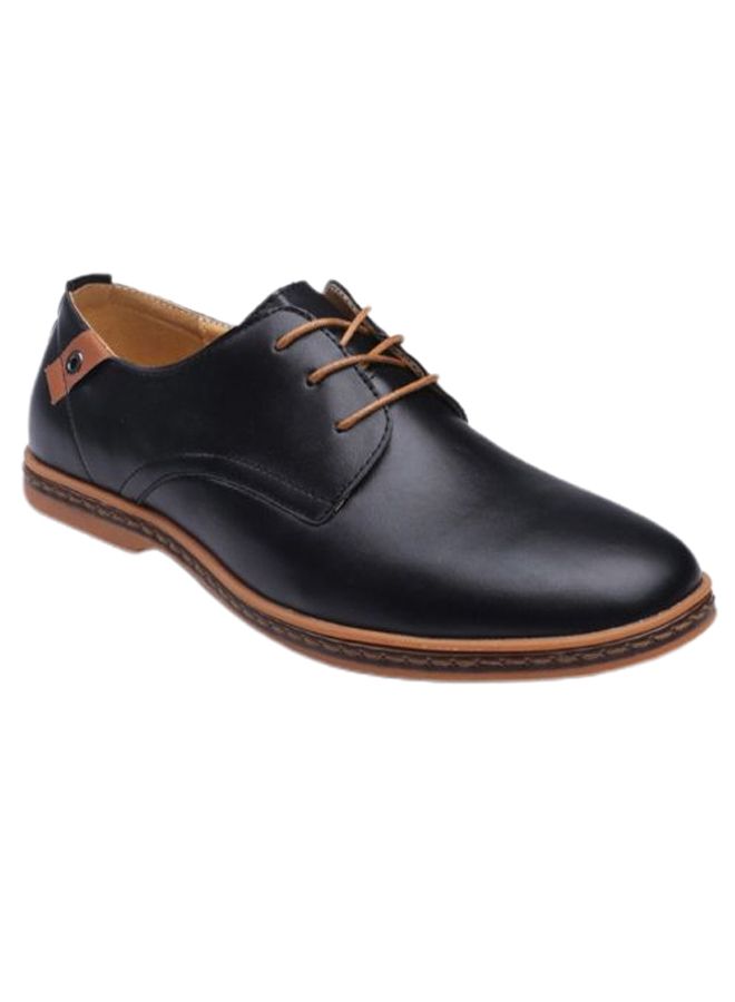 Lace-up Pointed Oxford Casual Shoes Black