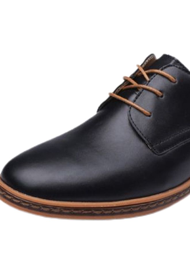 Lace-up Pointed Oxford Casual Shoes Black