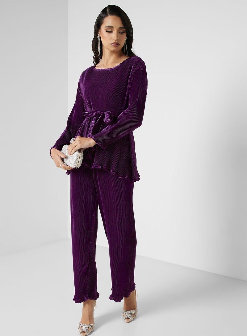 Pleated Tunic & Pant Set