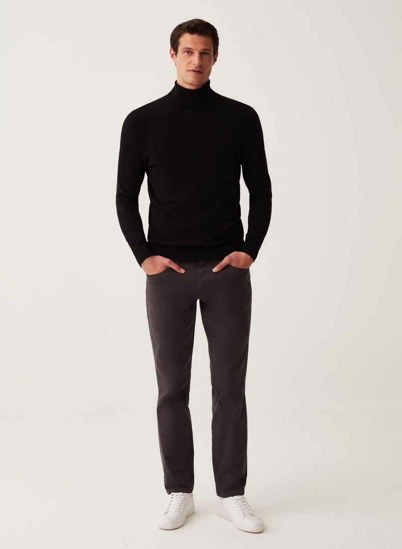 OVS Solid Colour Trousers With Five Pockets