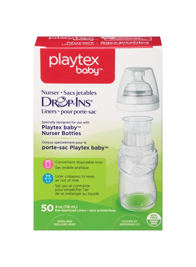 Nurser Bottles Dropins Recyclable Disposable Liners Presterilized 4 Oz 50 Count