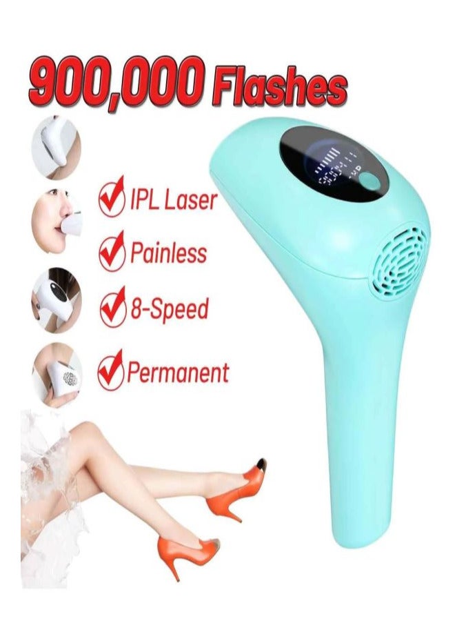 IPL Hair Removal Device Women Men 900000 Flash Laser Hair Removal Systems Whole Body Hair Removal Machines for Face Bikini Underarms Legs (Green)