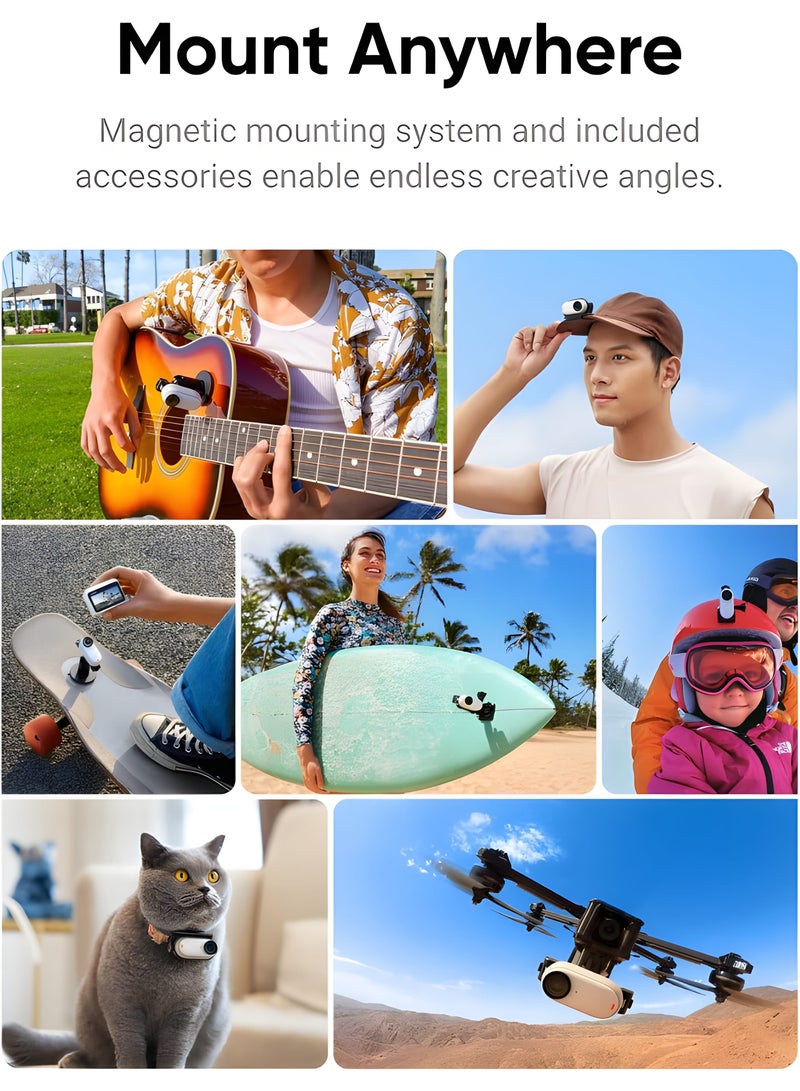 GO 3 (64Gb) – Small And Lightweight Action Camera, Portable And Versatile, Hands-Free POV, Mount Anywhere, Stabilization, Multifunctional Action Pod, Waterproof, For Travel, Sports, Vlog