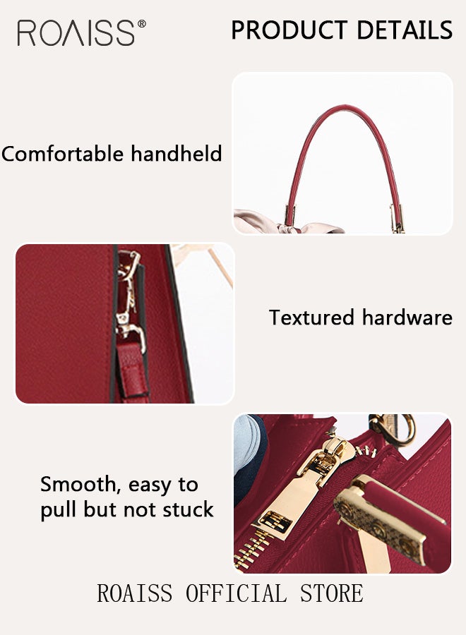 Exquisite Elegant Handbags for Women Large Capacity Premium Ladies Shoulder Crossbody Bags with Silk Scarf and Gift Bag Perfect Gifts for Mother Wife Bridal Suitable for Ramadan Wedding or Casual Time