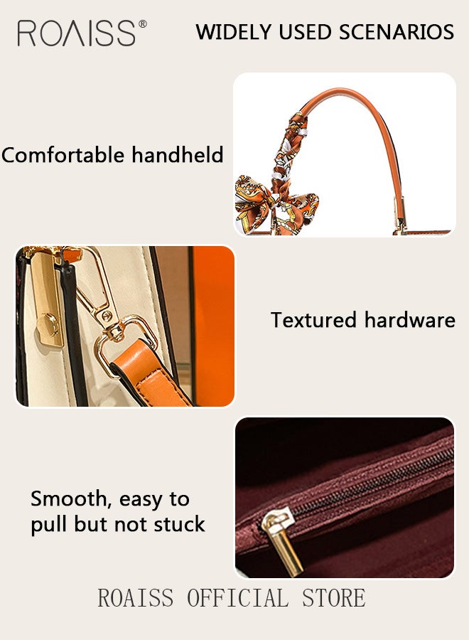 Stylish Textured Handbag for Women Exquisite Crossbody Shoulder Bags with Silk Scarf and Gift Bag Ladies Elegant Clutch Gift for Mom Wife Bridal Suitable for Birthday Anniversary and Wedding