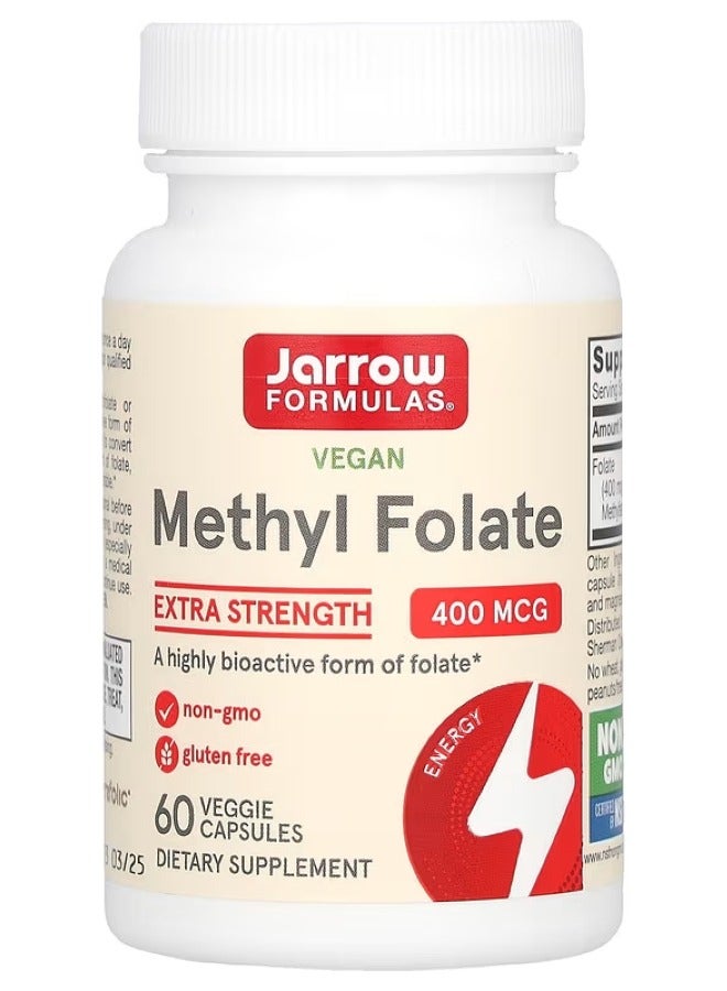 Vegan Methyl Folate Extra Strength 400 mcg 60 Veggie Capsules