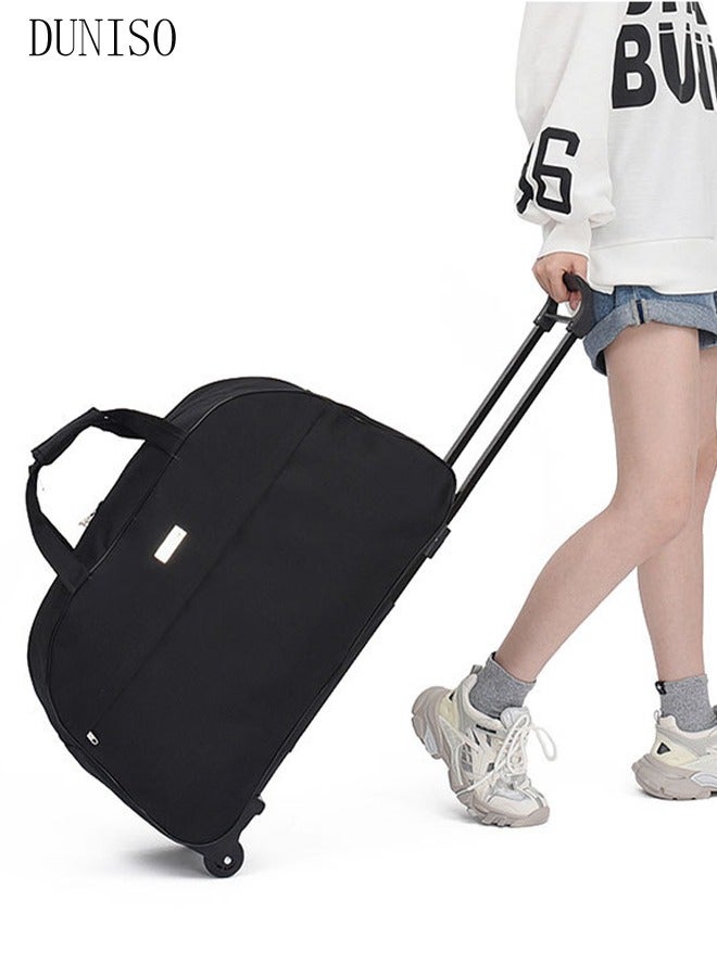 Travel Duffel Bag with Pull Rod Luggage Collection Business Travel Suitcase Weekender Overnight Bag Large Carry On Airport Bag for Travel Business Trips Sports Duffel Bag Gym Sports Luggage Bags