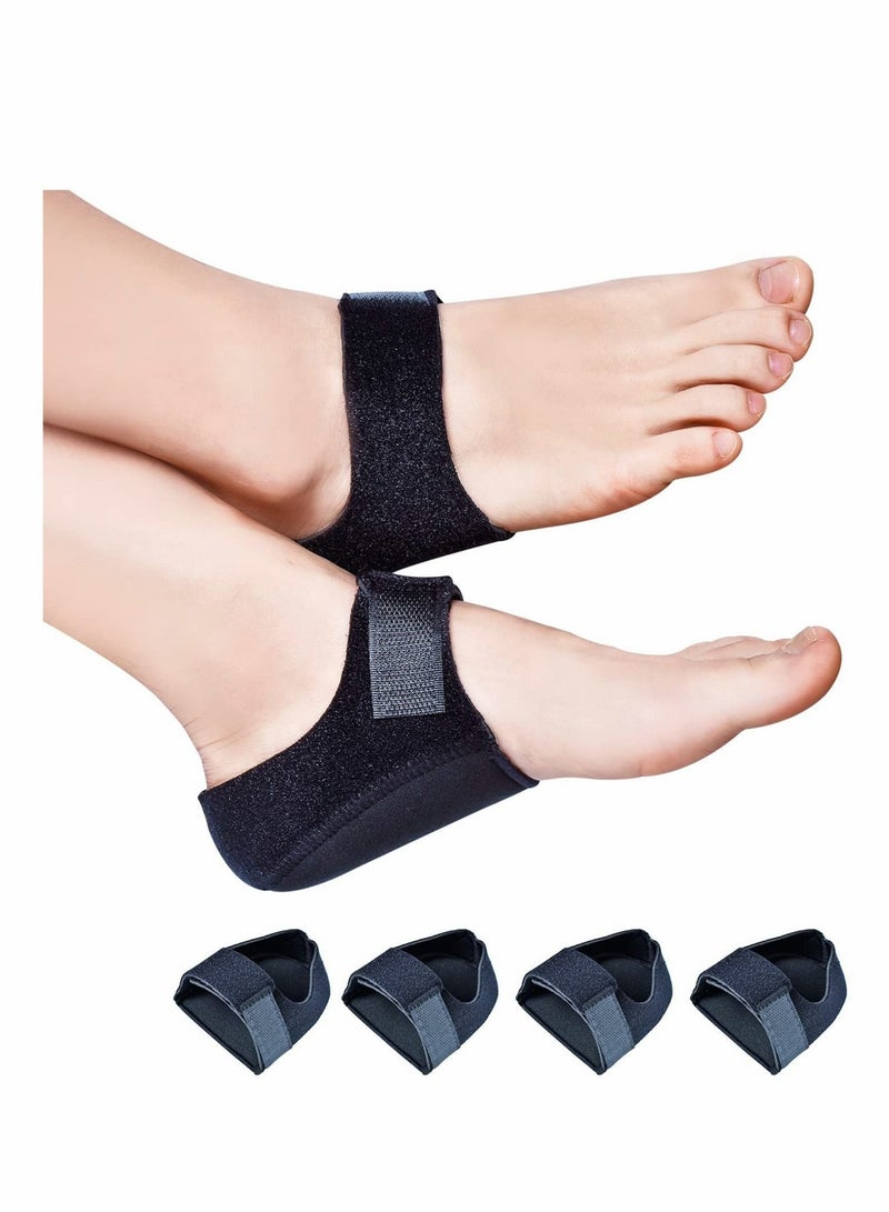 Heel Protectors, Gel Heel Cups, Heel Cushion Support for Plantar Fasciitis, Heel Pain, Heel Pads Great for Aching Feet,Tendinitis, Bone spur, Cracked Heel Repair,for Men & Women (4 PCS)