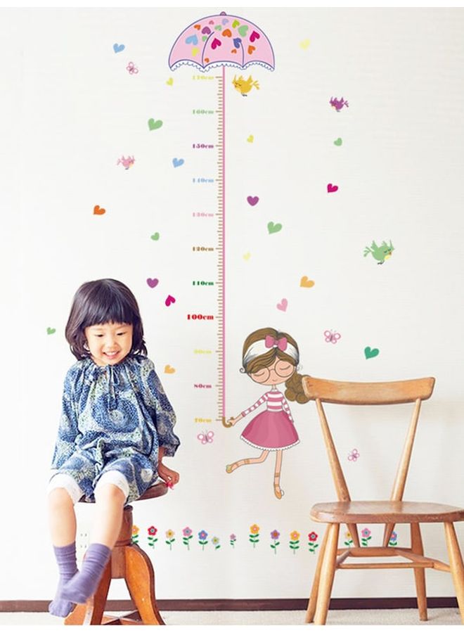 Umbrella Pattern Kid's Height Sticker Multicolour 50x70cm