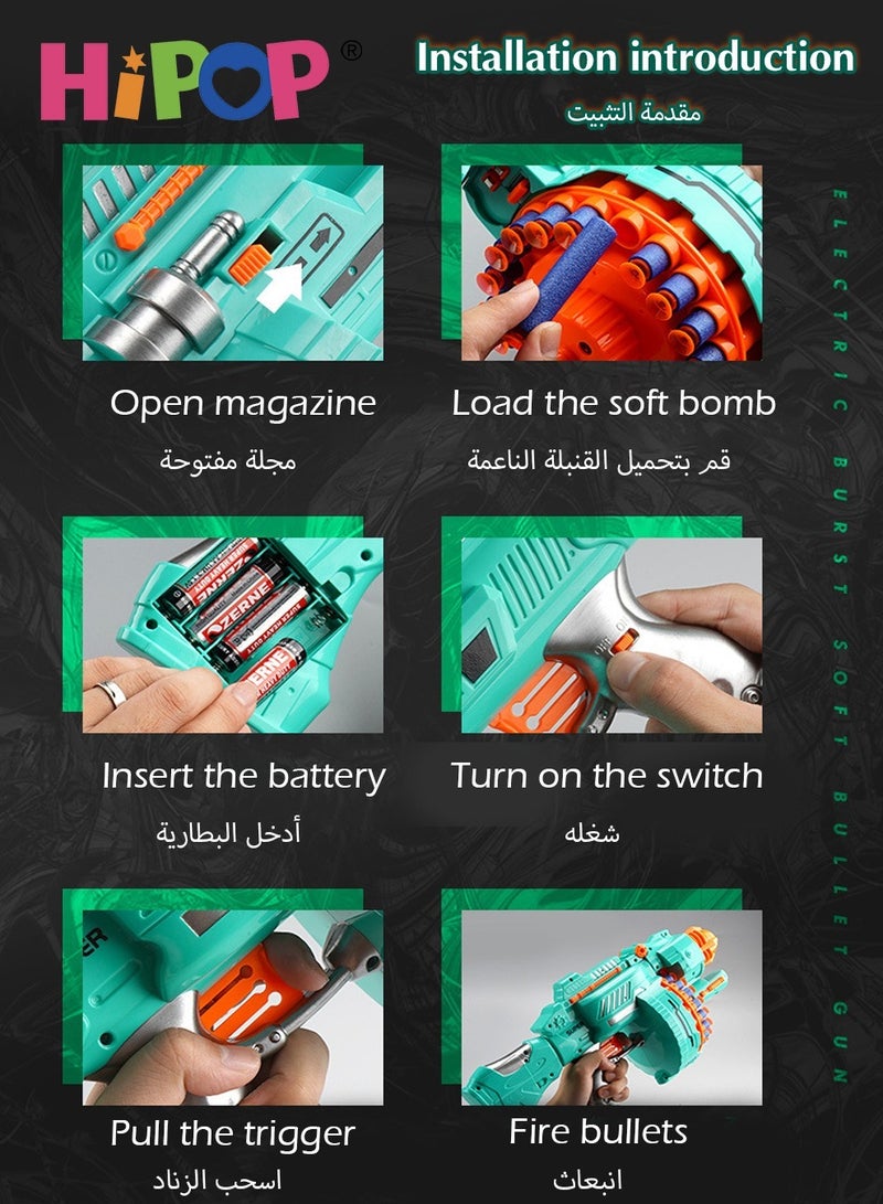 Electric Soft Bullet Toy Gun,with 40 EVA Safety Bullet Core,Kids Toy Gun Soft Bullet Gun Toys