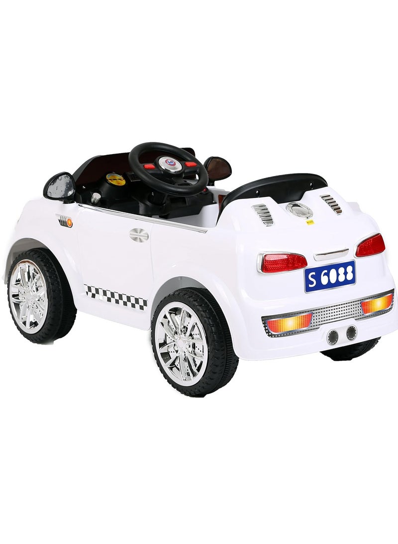 Electric Ride On Kids Car With Remote Control 6V - White