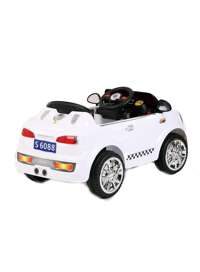 Electric Ride On Kids Car With Remote Control 6V - White