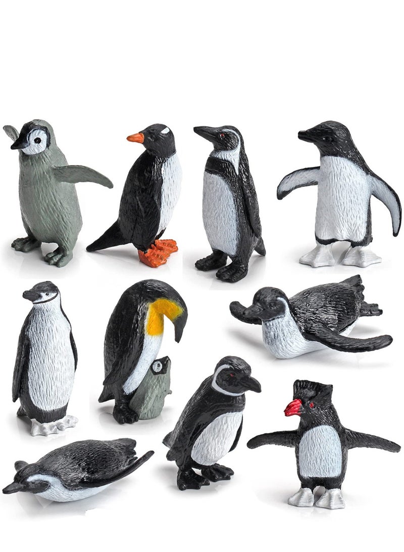 Realistic Arctic Penguin Figurines Toy Playset Winter Habitat Adventure Toys Early Educational Toys Cake Decoration Birthday Party Supplies Decorative Accessory 11PCS