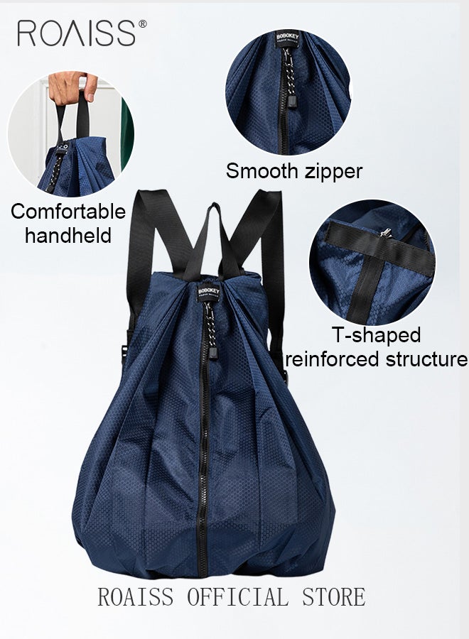 Unisex Multifunctional Backpack Outdoor Foldable Rucksack for Sports Travel Climbing Training Foldable Bookbag Portable Convenient Shopping Tote Bag