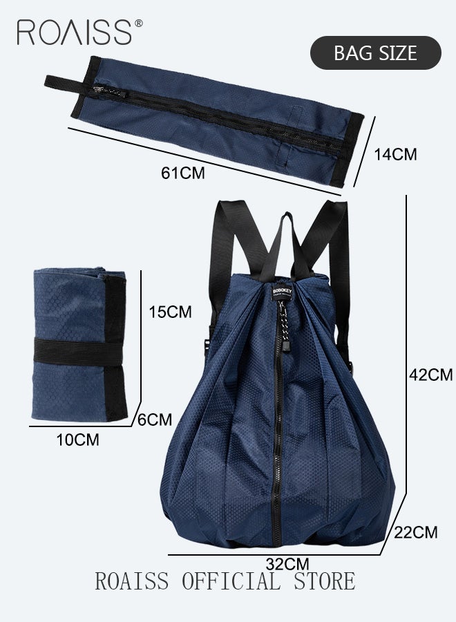 Unisex Multifunctional Backpack Outdoor Foldable Rucksack for Sports Travel Climbing Training Foldable Bookbag Portable Convenient Shopping Tote Bag