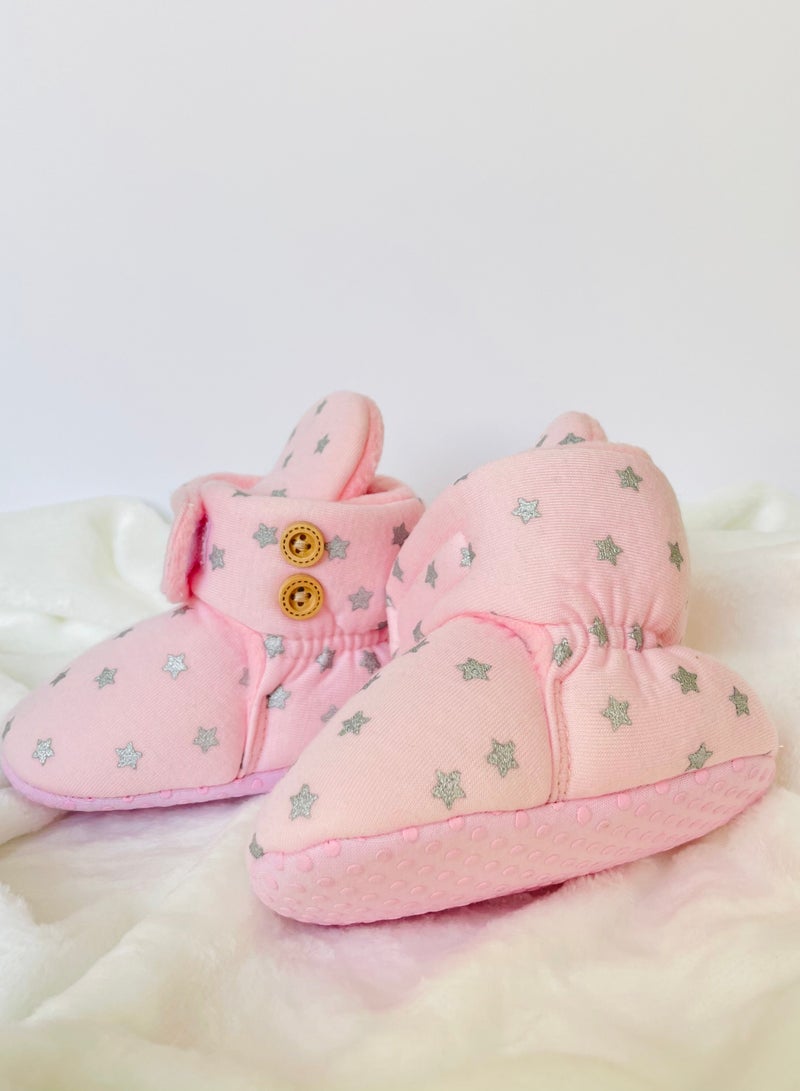 Baby Girl Boots with Hook And Loop Fastener