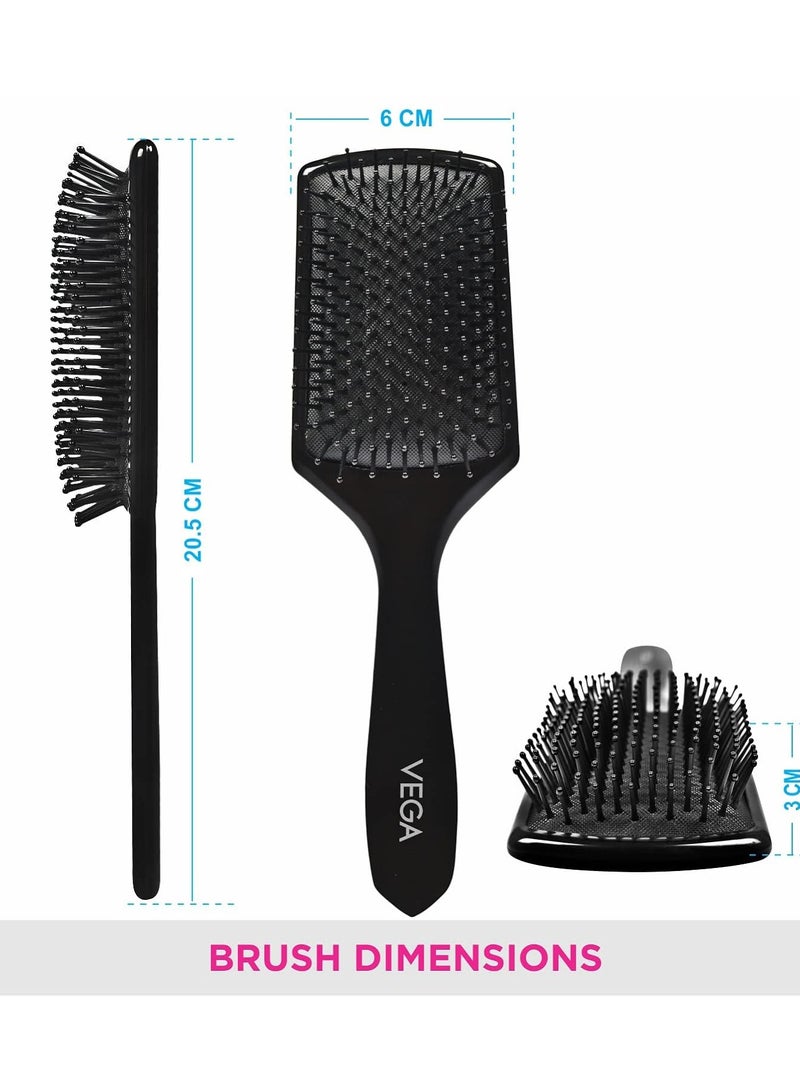 Premium Collection Mini Paddle Hair Brush (India's No.1 Hair Brush Brand) For Men & Women Black (8586 M)