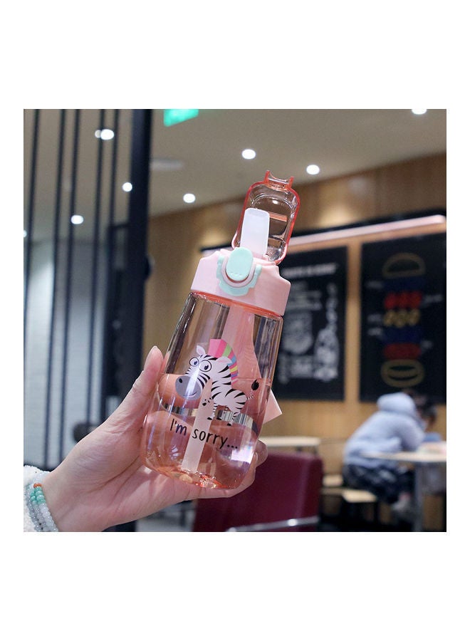 Cartoon Themed Water Bottle With Straw