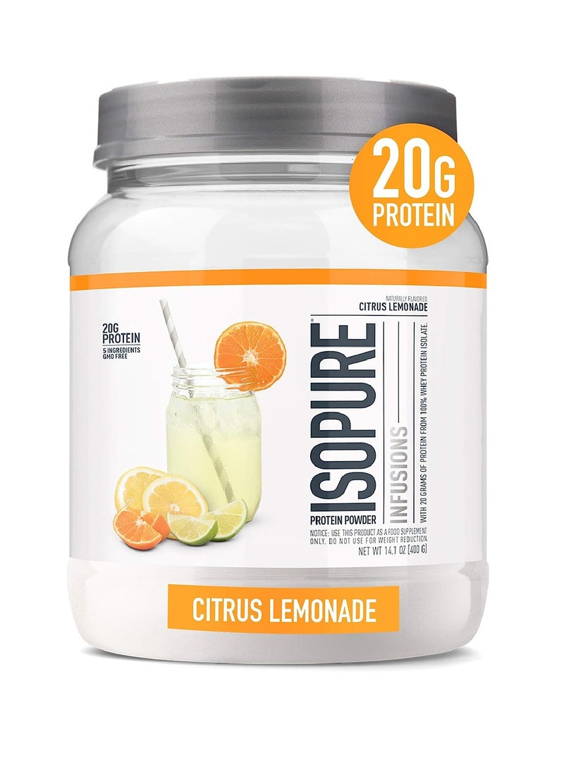 Isopure Infusions Protein Powder Citrus Lemonade 16 Servings 400 g